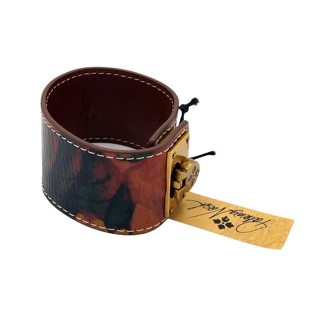 Patricia Nash Leather Wrap Flip Lock Bracelet Heritage Multi